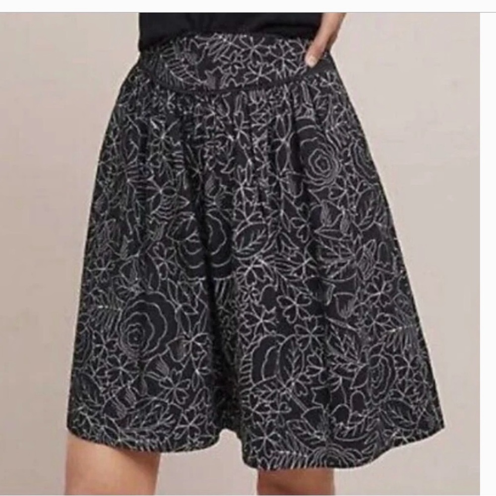 Anthropologie black print skirt